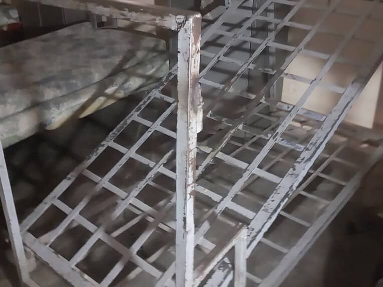 Destroyed bunk bed